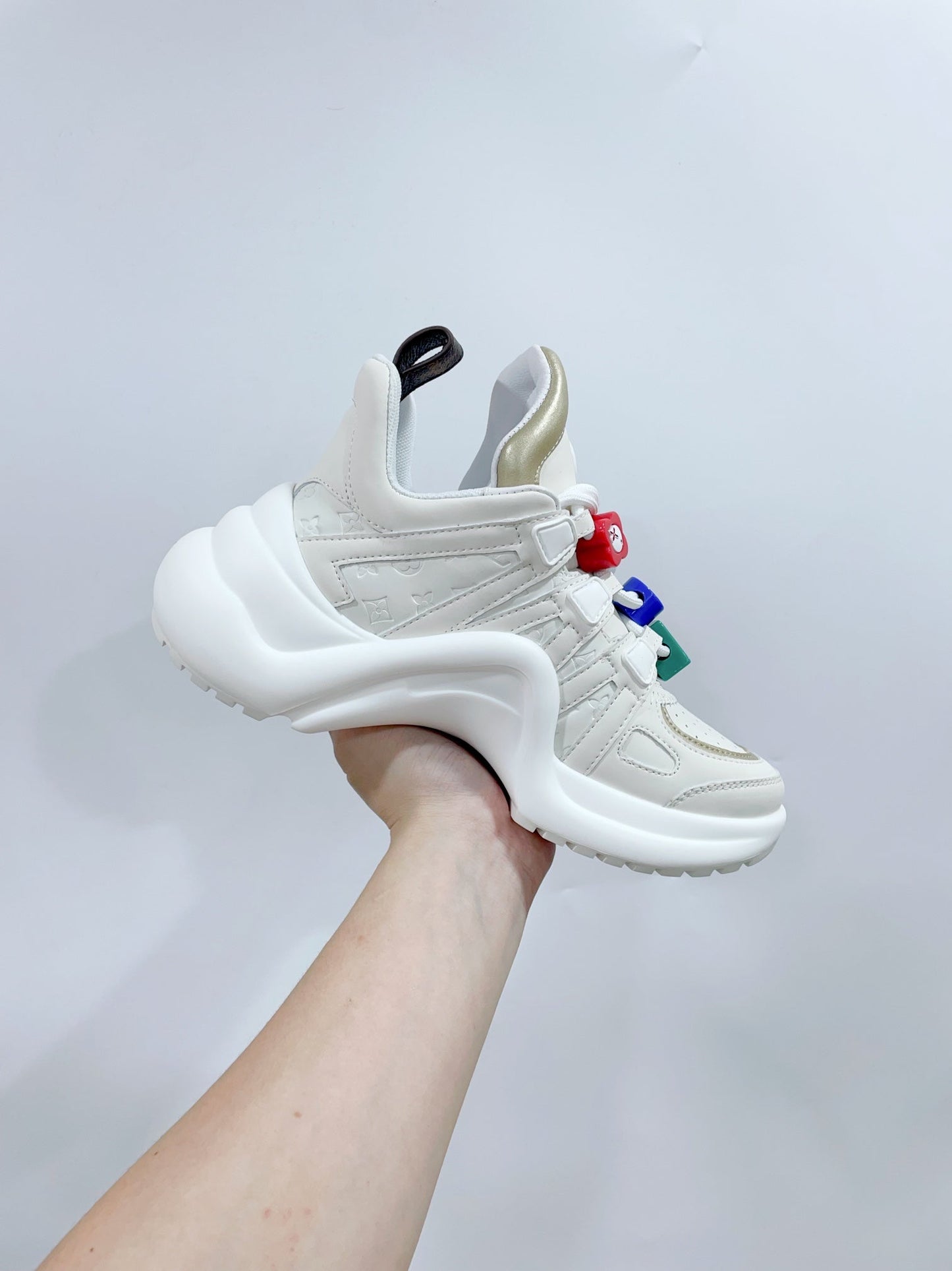 LV Archlight Sports Shoes White With Beige Border Calfskin