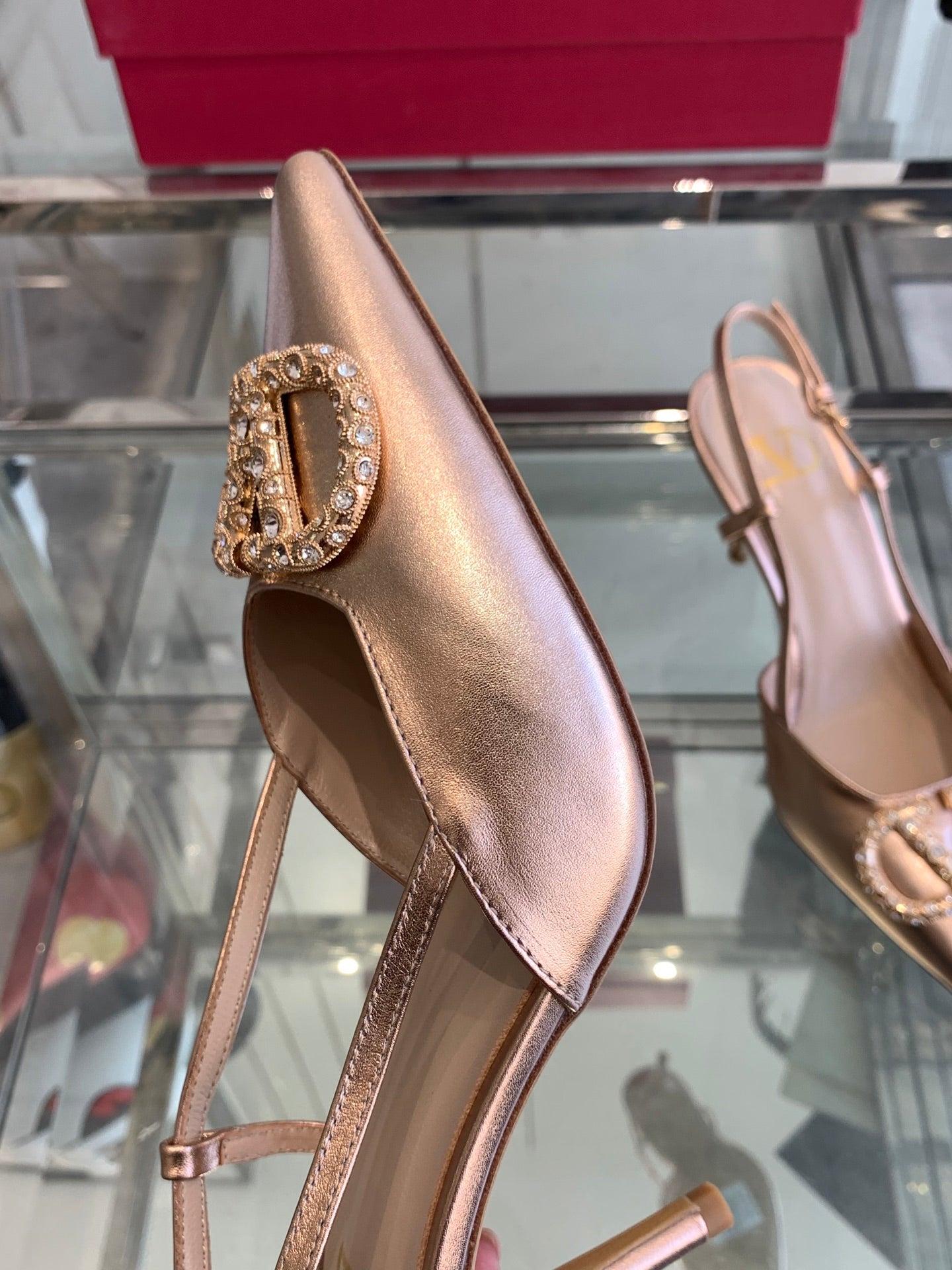 VT 25 High Heels Slingbacks Metallic Cowhide 292341