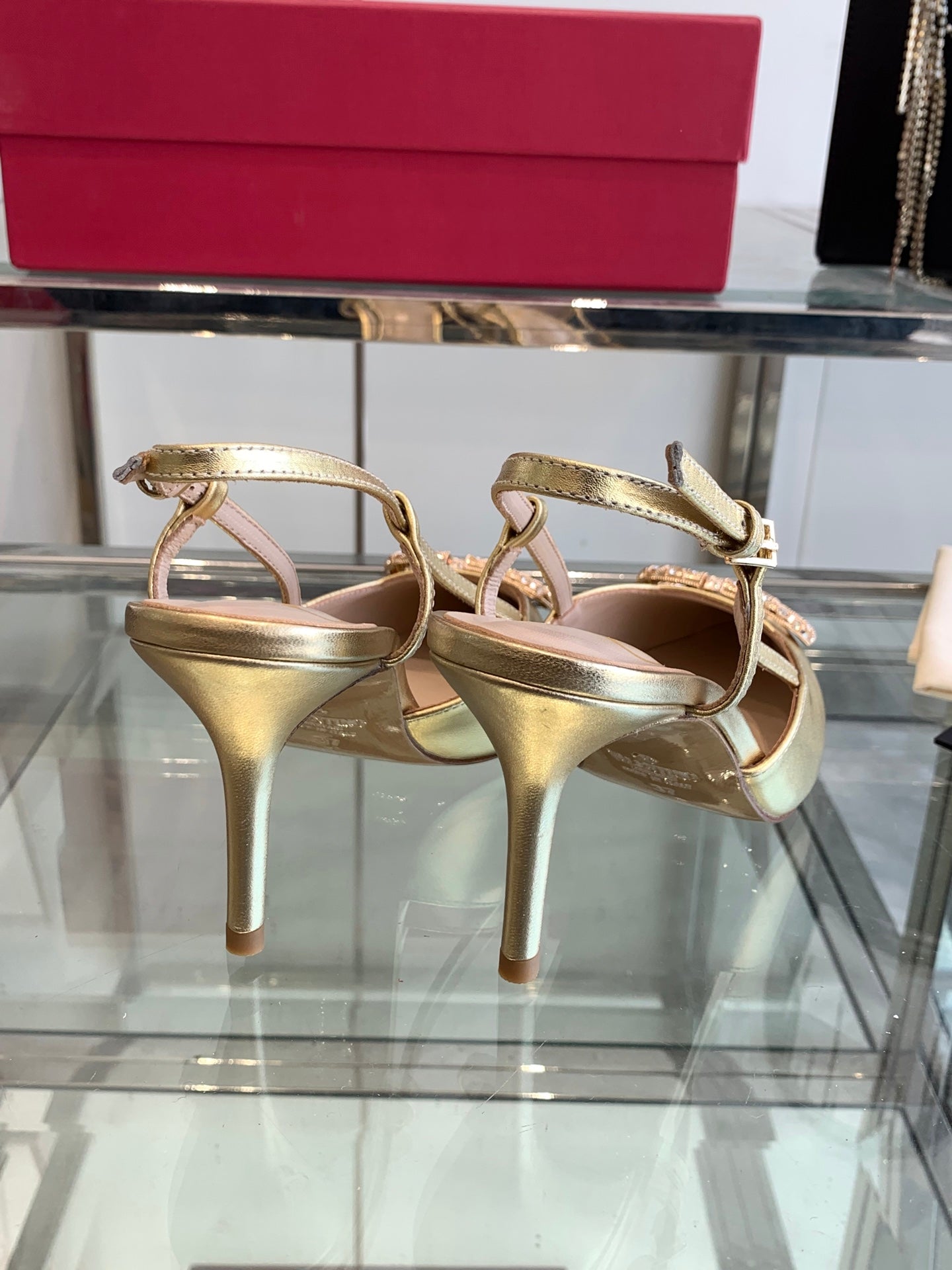 VT 25 High Heels Slingbacks Gold Cowhide 292345