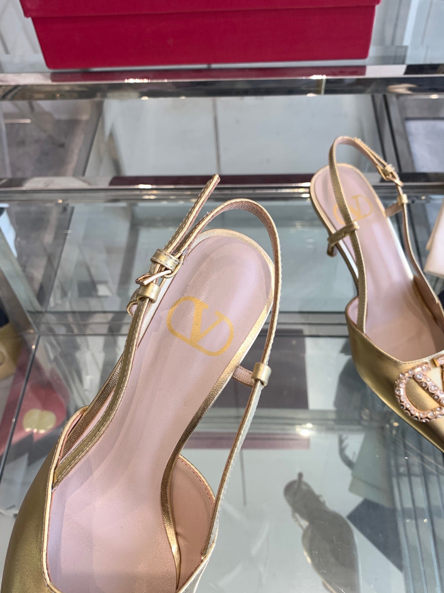 VT 25 High Heels Slingbacks Gold Cowhide 292345