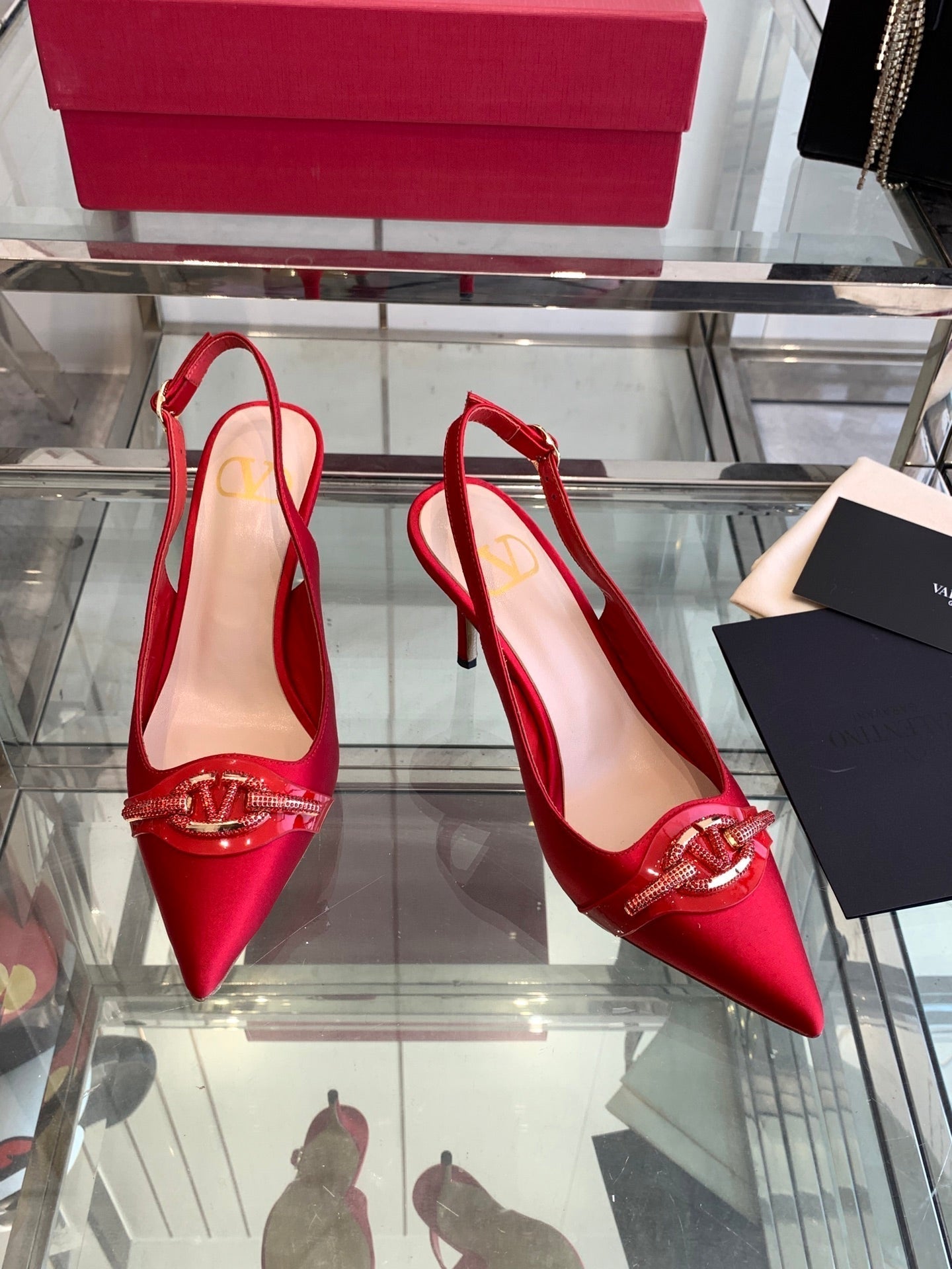 VT 25 High Heels Slingbacks Red Cowhide 292354