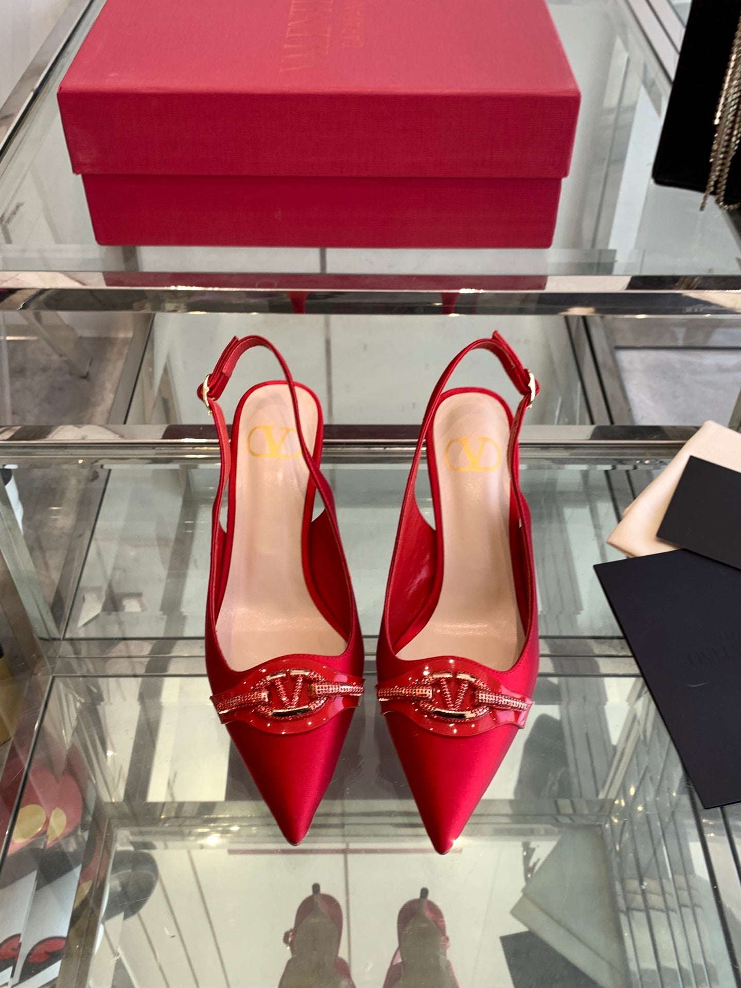 VT 25 High Heels Slingbacks Red Cowhide 292354
