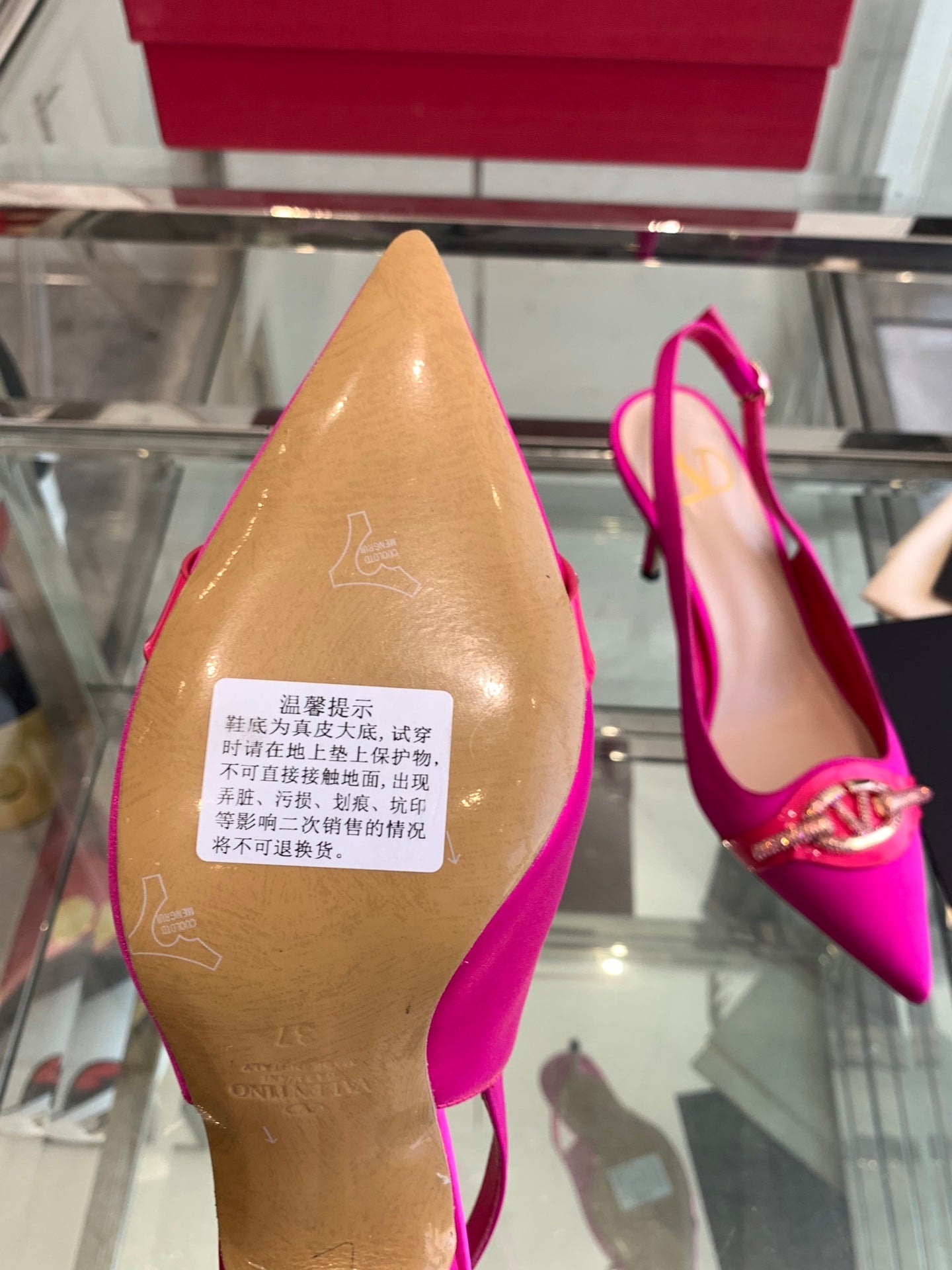 VT 25 High Heels Slingbacks Fuchsia Pink Cowhide 292353