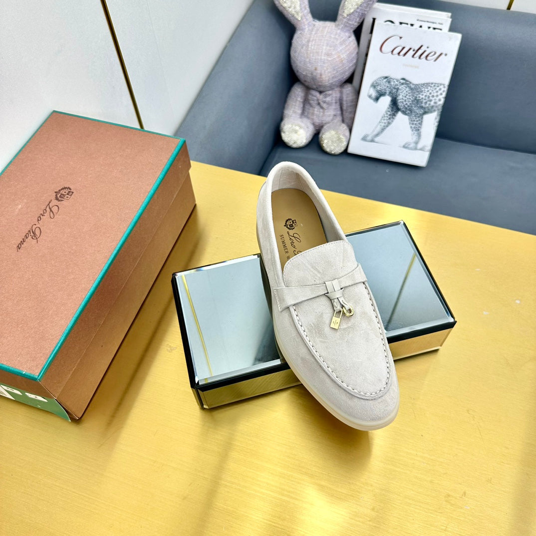 LP Summer Charms Walk Loafers White Suede 994496