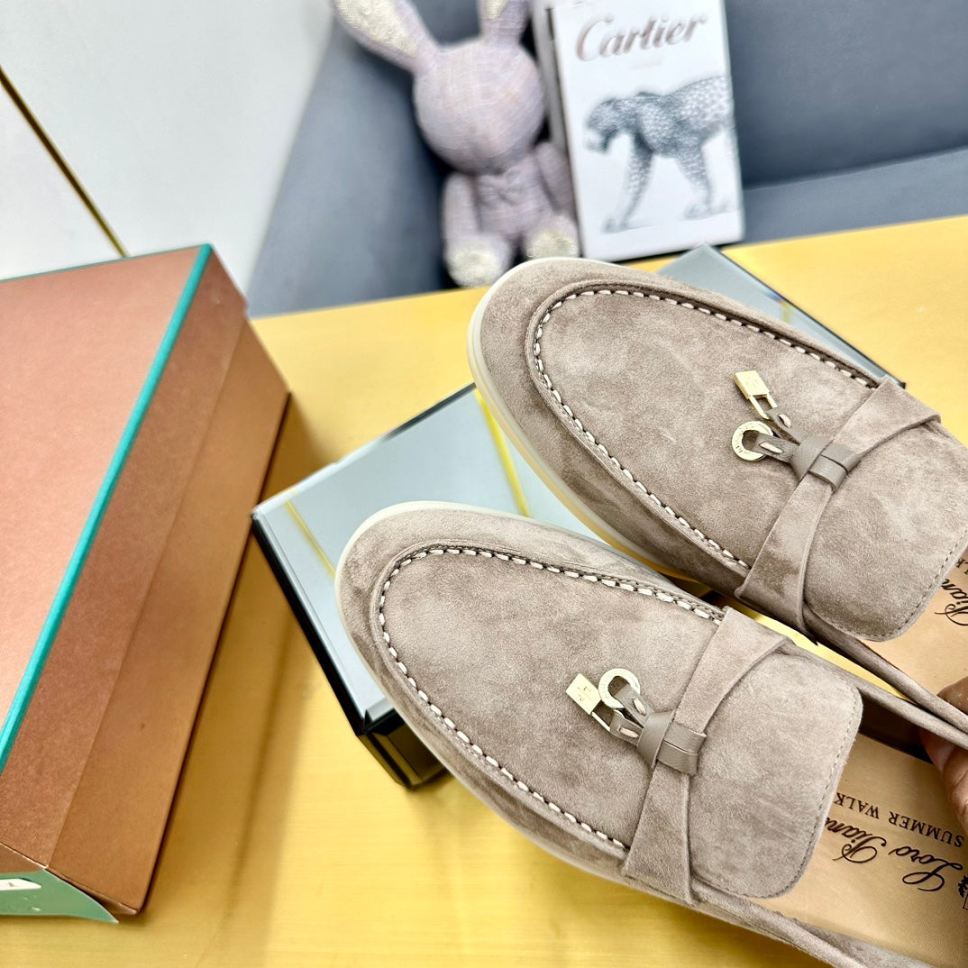 LP Summer Charms Walk Loafers Grey Beige Suede 994498