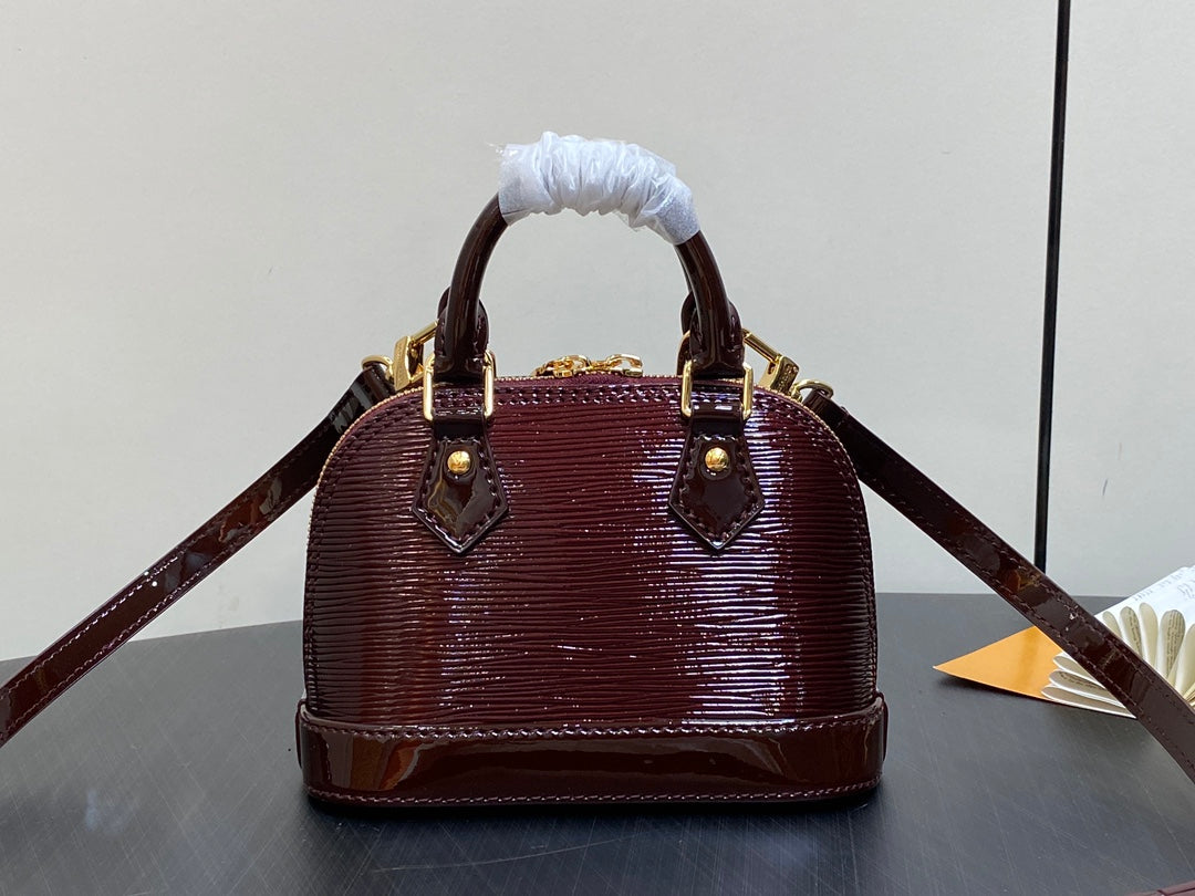 alma nano 18 bordeaux red epi calfskin