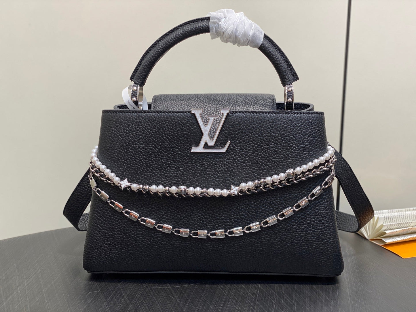LV Capucines Black Taullon Cowhide 331017