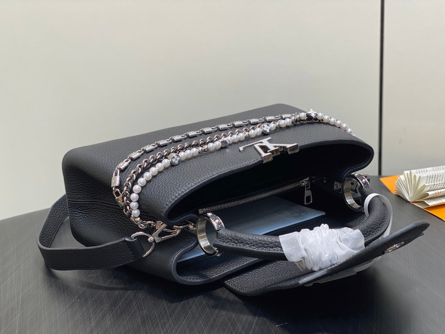 LV Capucines Black Taullon Cowhide 331017