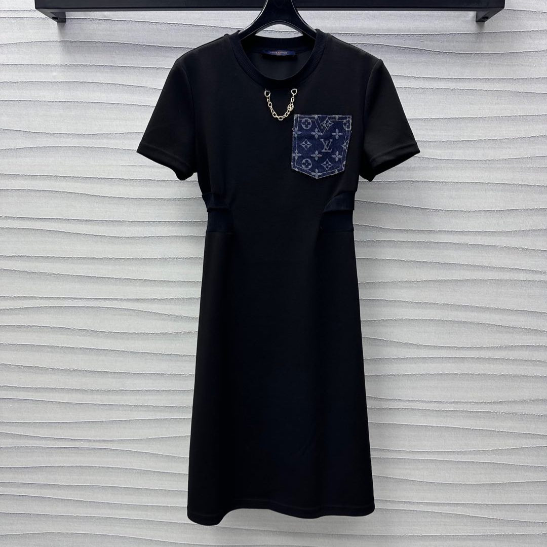 LV Black Cotton Dress