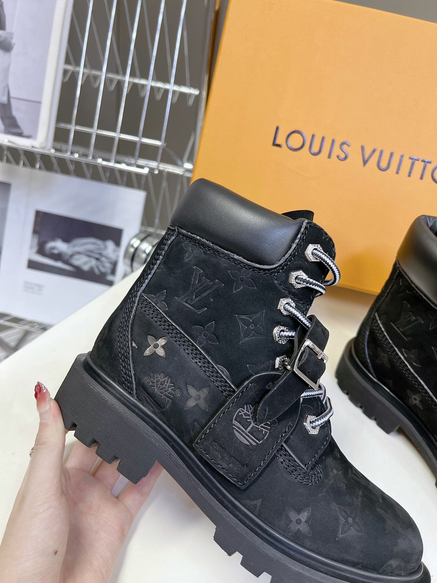 LV x Timberland 6-In Ankle Boot Black Monogram Suede