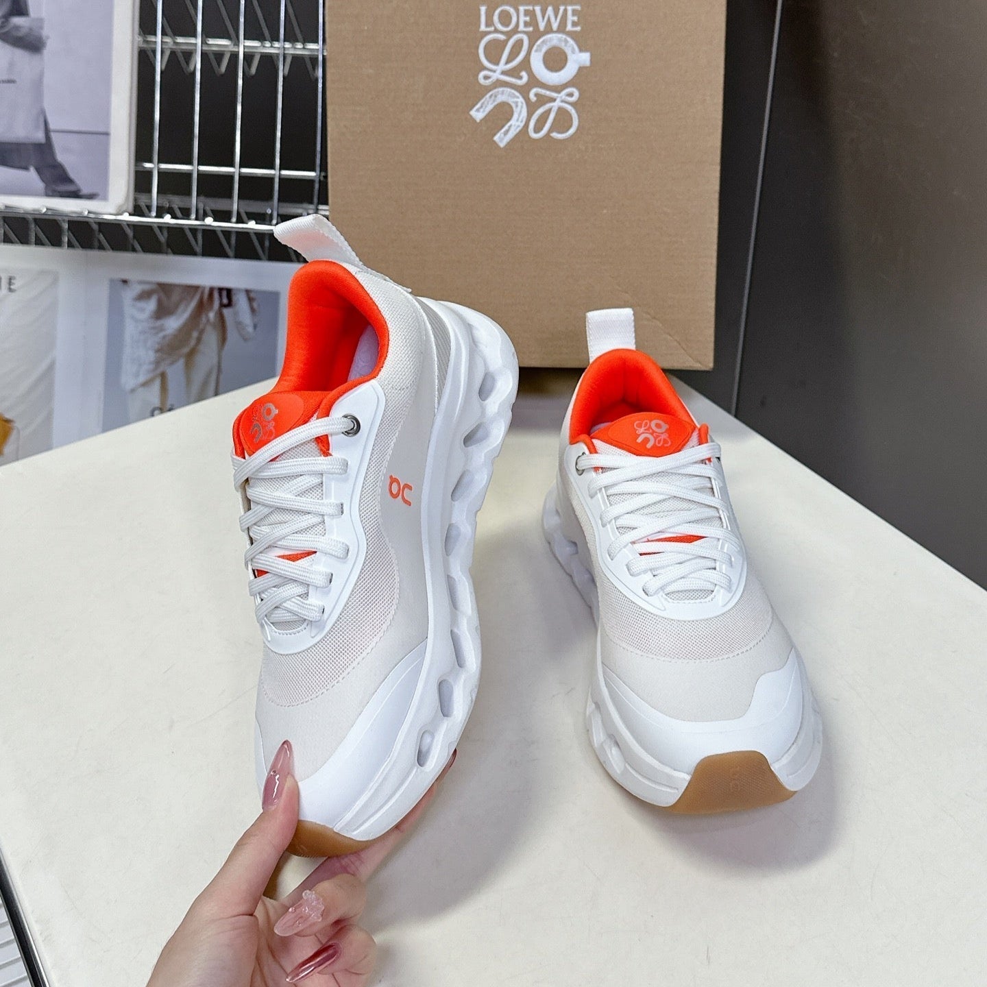 Loewe x On Cioudtilt White Orange Sneaker Mesh Rubber