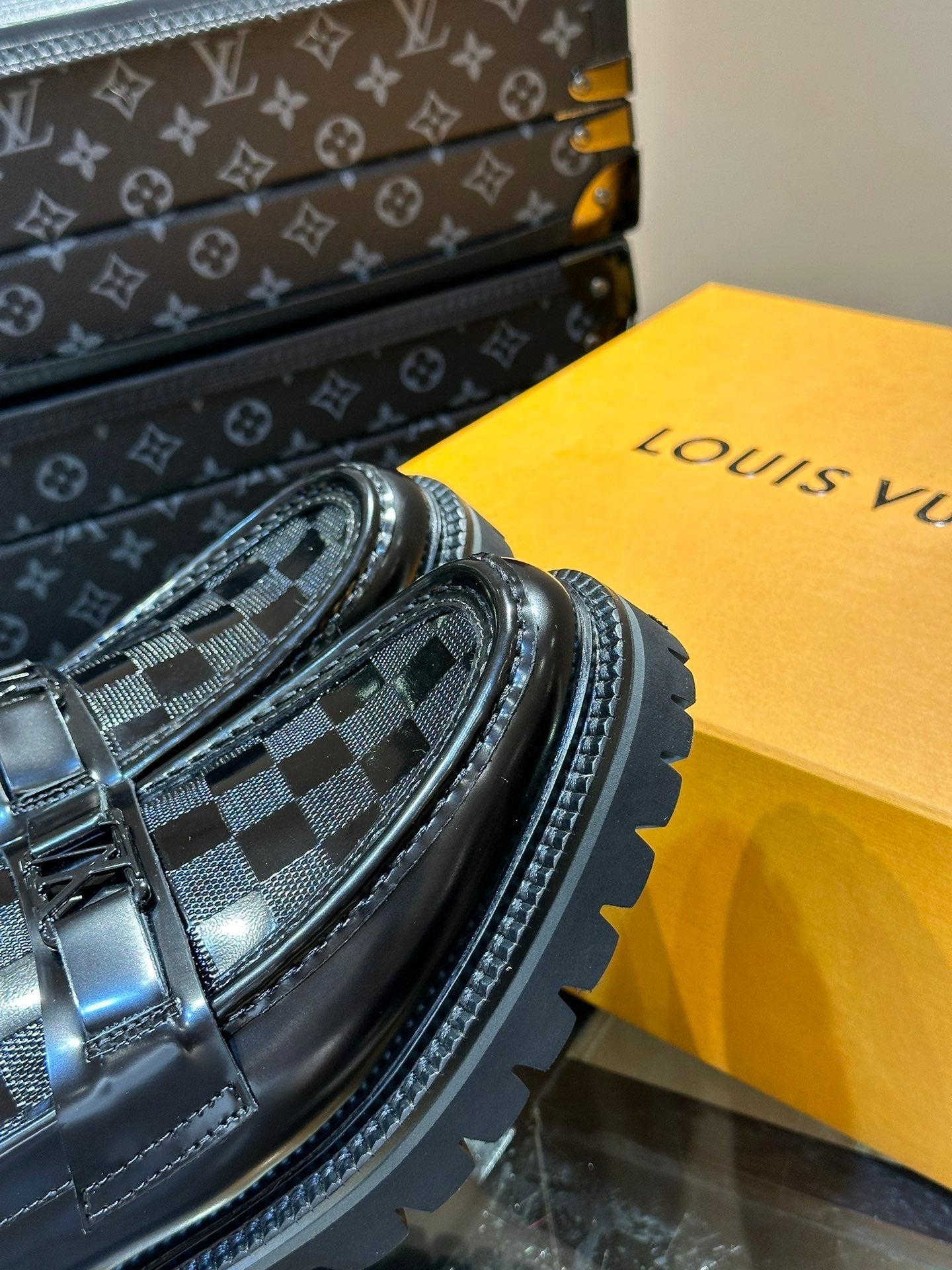 LV MAJOR LOAFER IN BLACK DAMIER CALFSKIN