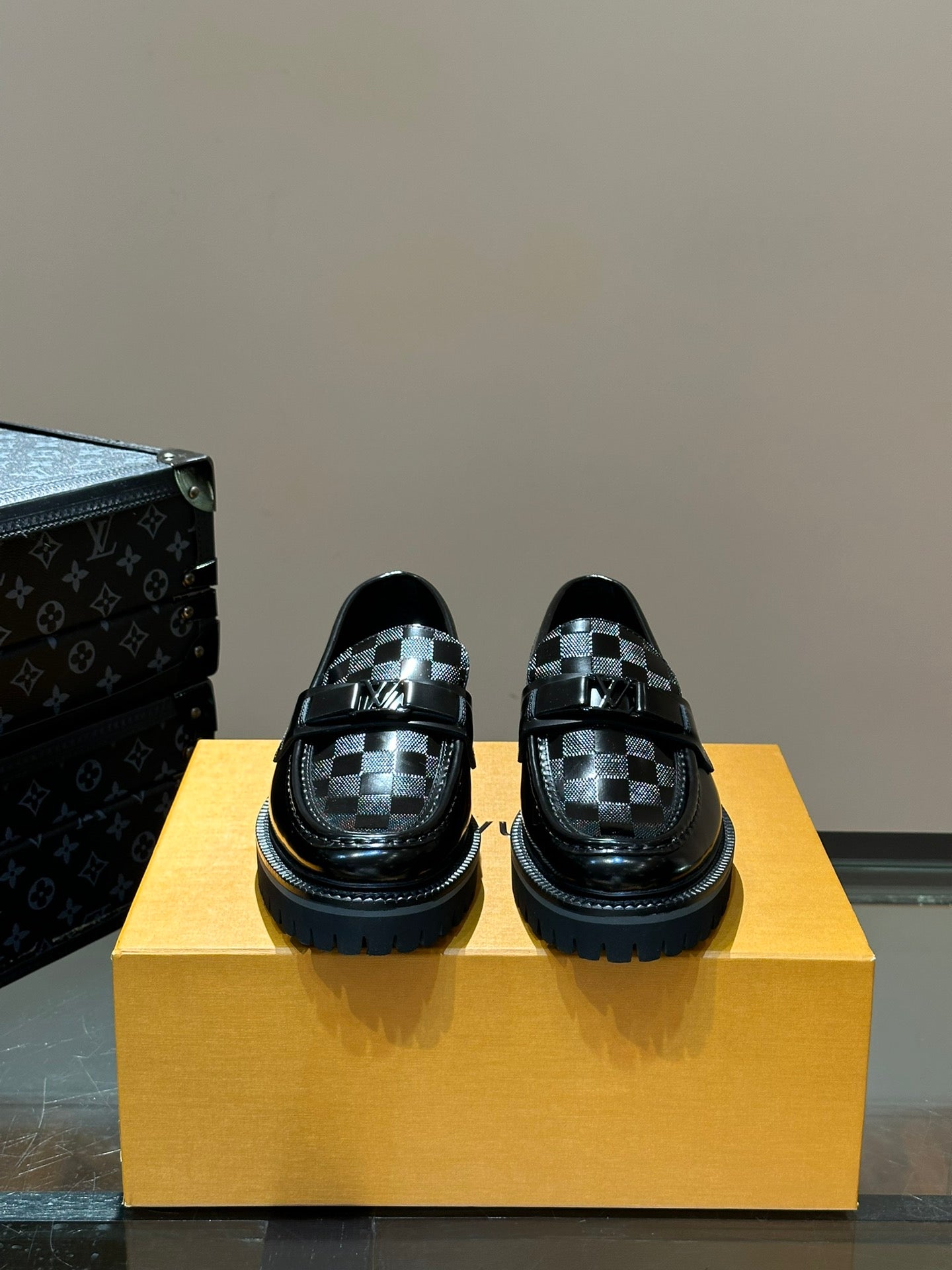 LV MAJOR LOAFER IN BLACK DAMIER CALFSKIN