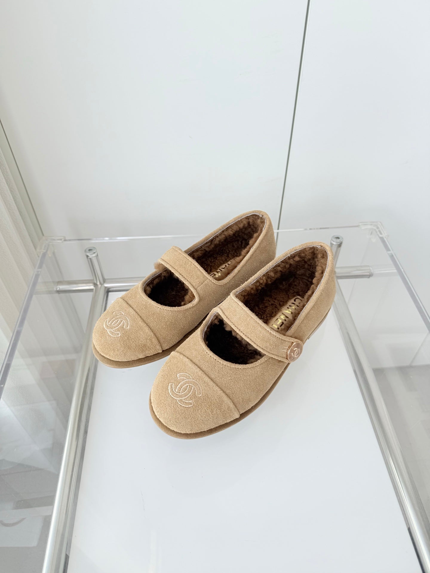 CC 25 Ballet Flats Beige Suede 411484
