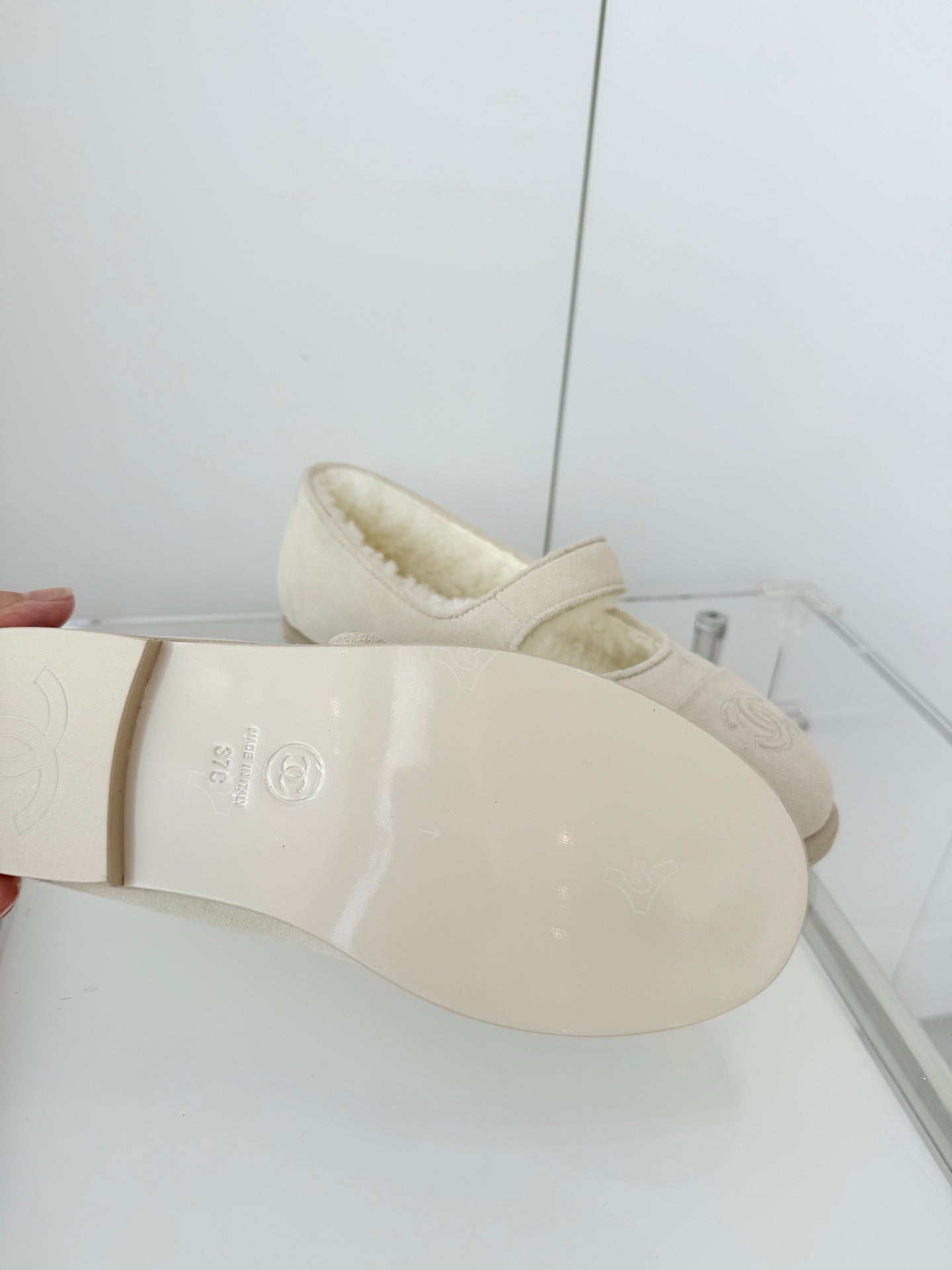CC 25 Ballet Flats Light Beige Suede 411485