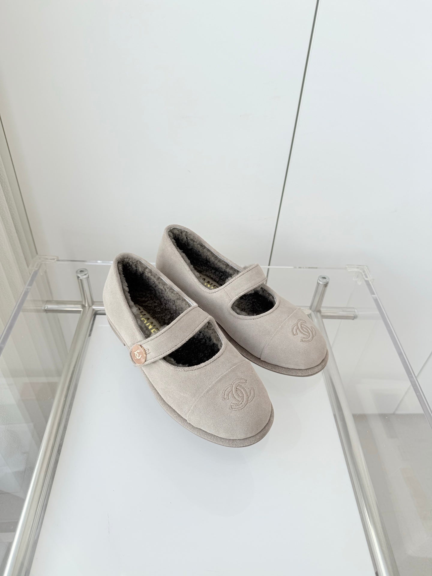 CC 25 Ballet Flats Grey Suede 411487