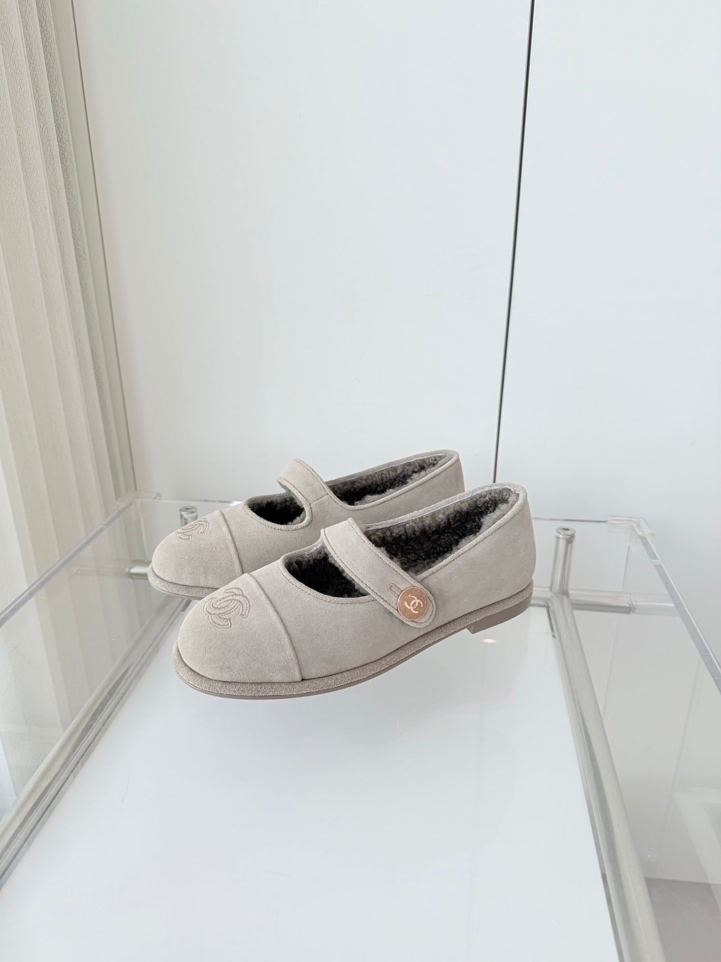 CC 25 Ballet Flats Grey Suede 411487