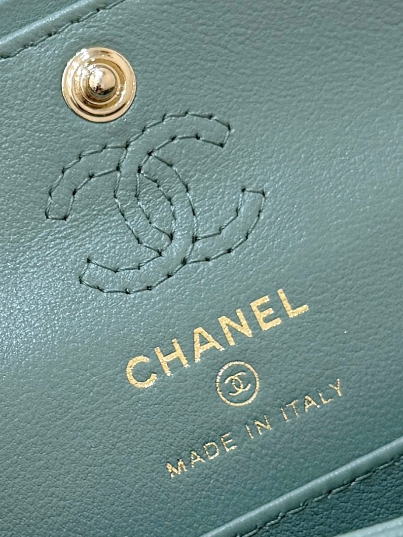 CC 25A super mini bag dusty turquoise lambskin