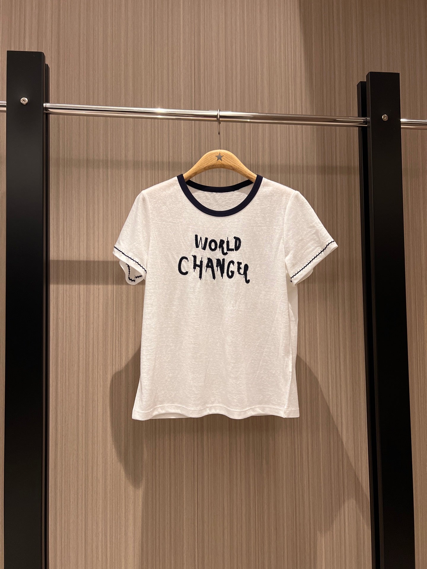 CC Embroidered Collared T-shirt Cotton