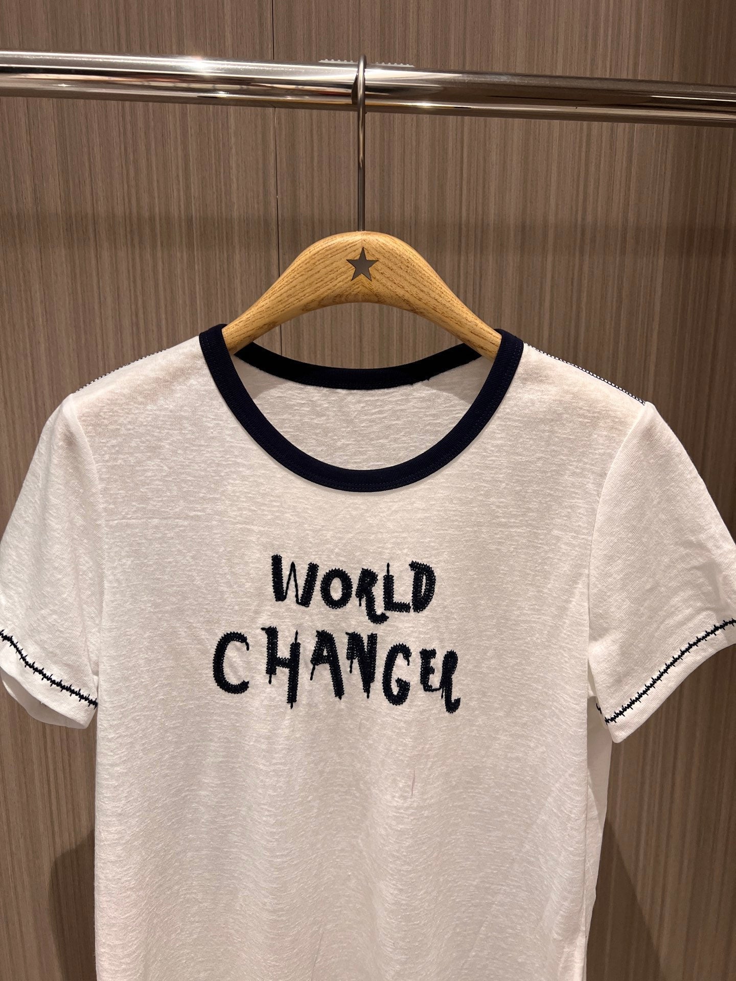 CC Embroidered Collared T-shirt Cotton