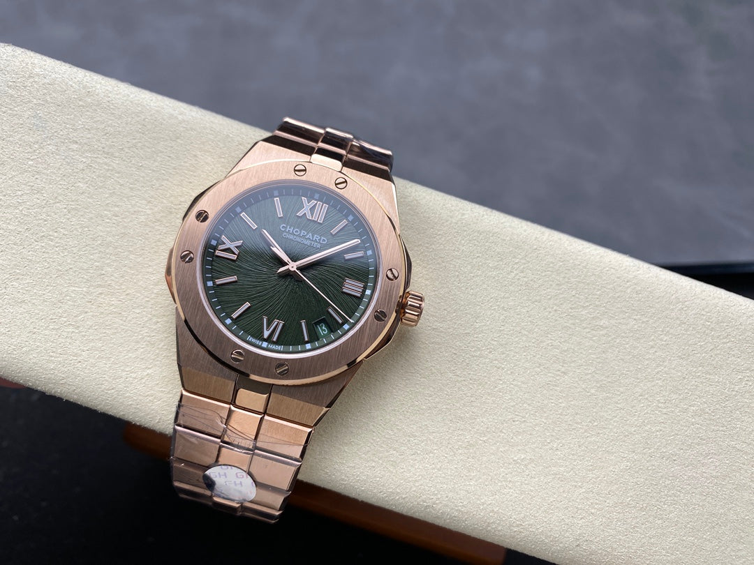 Alpine Eagle 41mm Pink Gold Green Dial