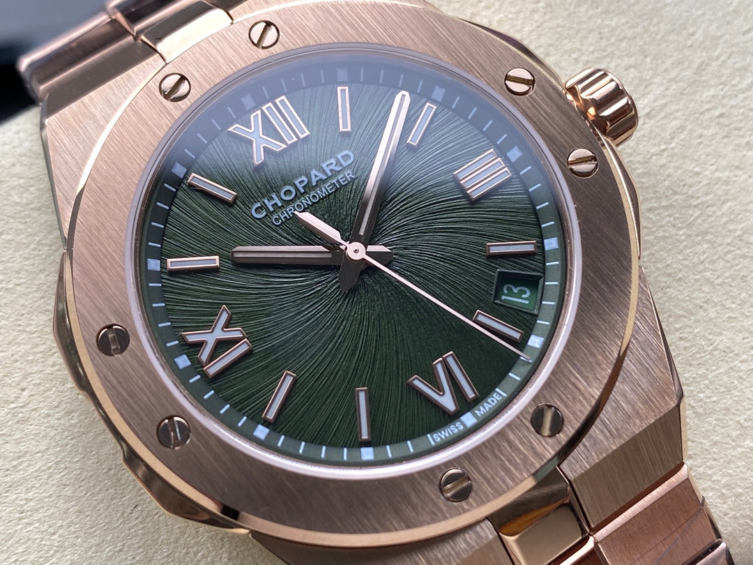Alpine Eagle 41mm Pink Gold Green Dial