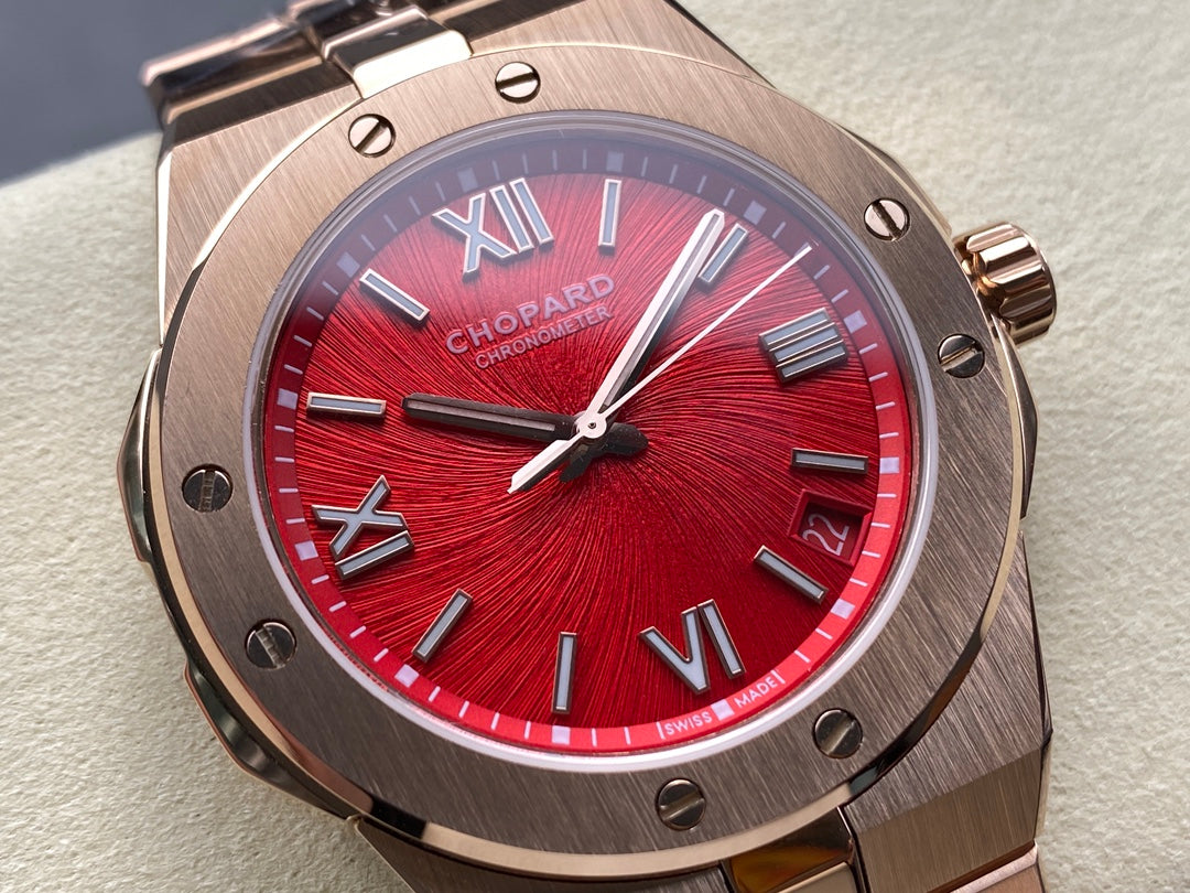 Alpine Eagle 41mm Pink Gold Red Dial