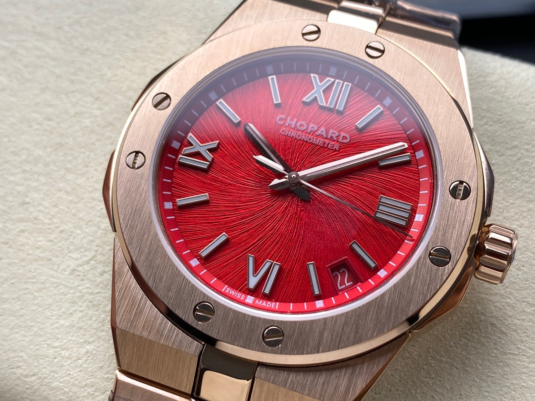 Alpine Eagle 41mm Pink Gold Red Dial
