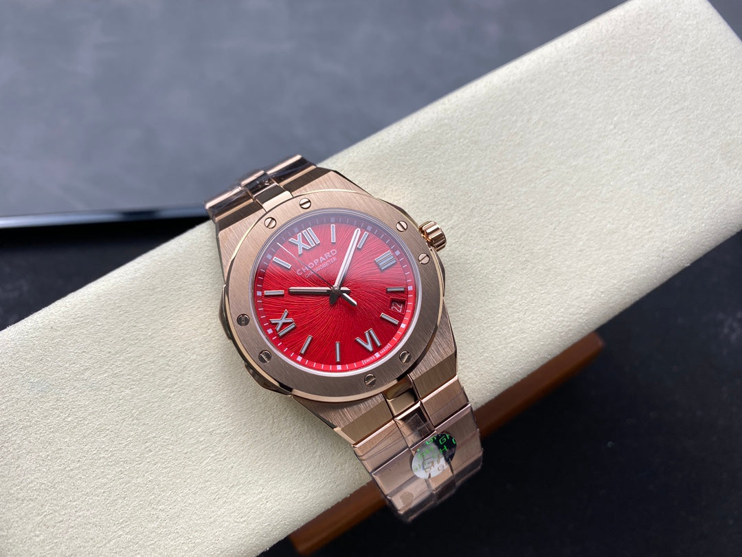 Alpine Eagle 41mm Pink Gold Red Dial