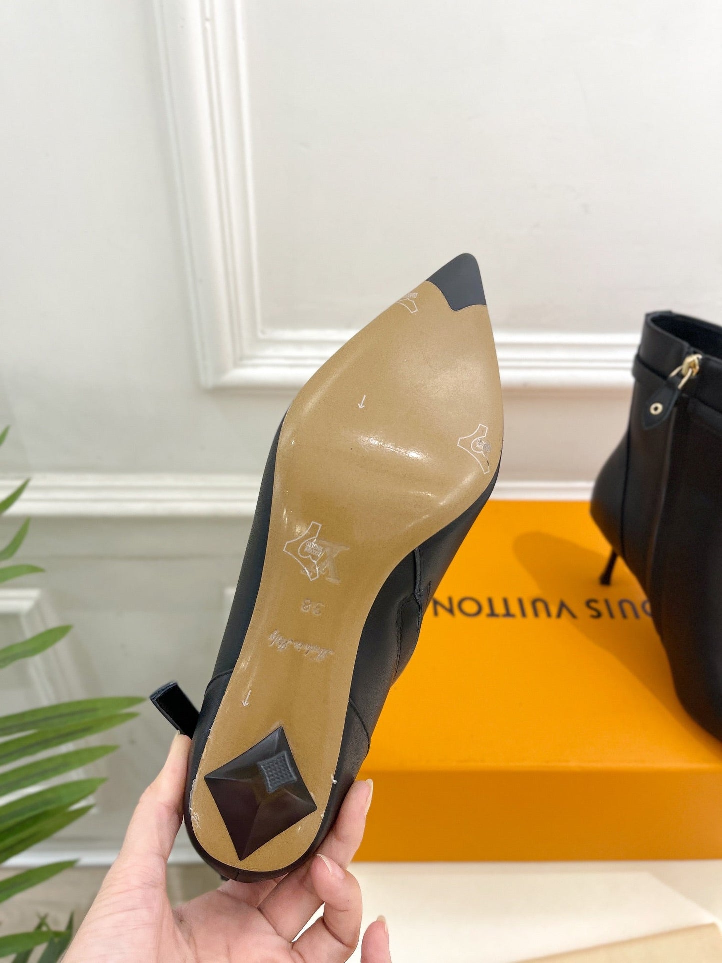 LV Stellar Ankle Boot 70mm Plain Black Calfskin