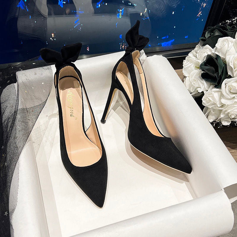 Aquazzura Bow Tie Pump Black Suede
