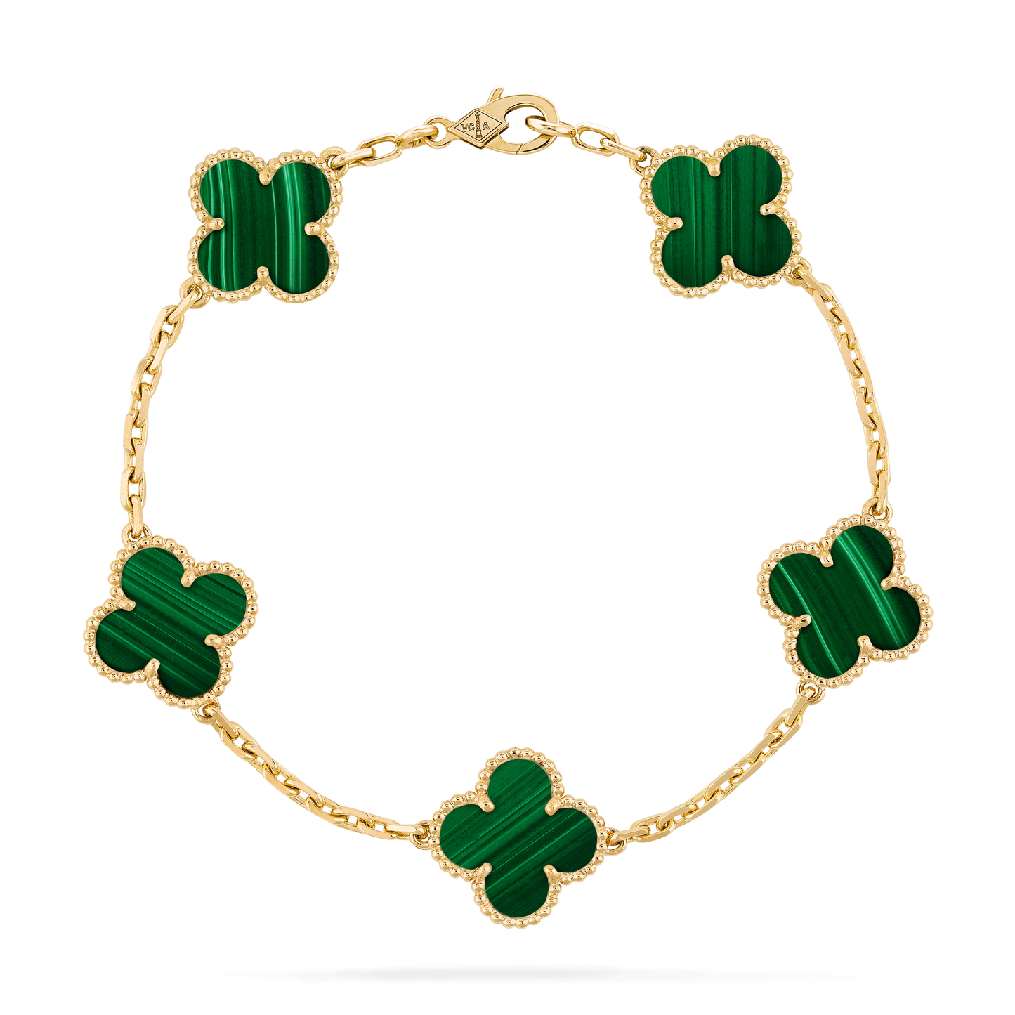 CLOVER MALACHITE BRACELET 5 MOTIFS