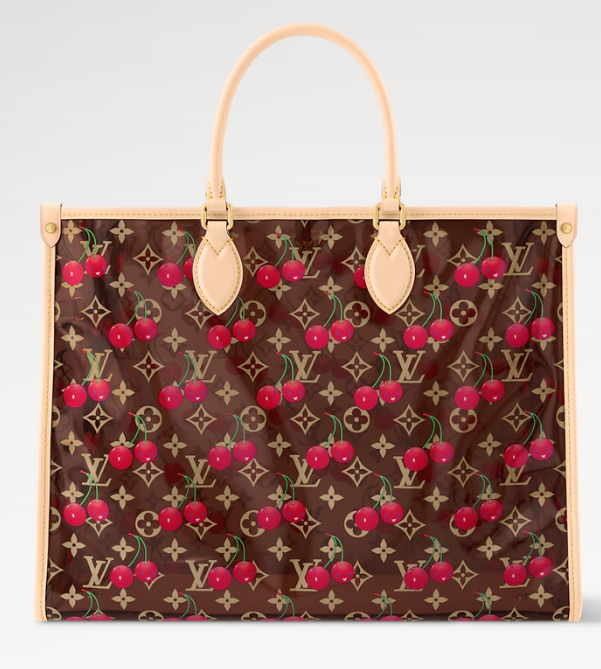 LV Monogram Cherry Pattern Bag Transparent Cowhide
