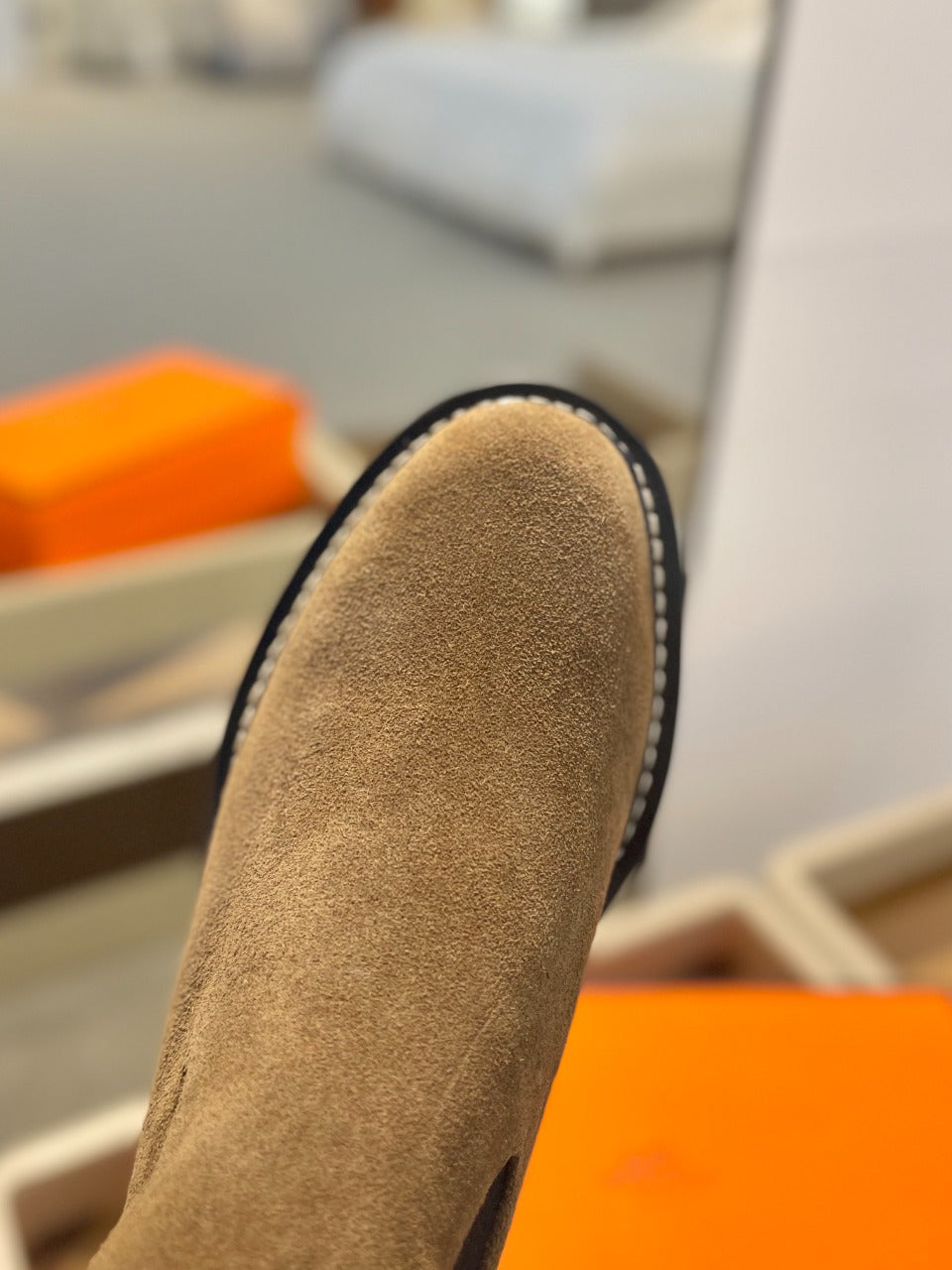 LV Beaubourg Ankle Boot 100mm Brown Yellow Suede