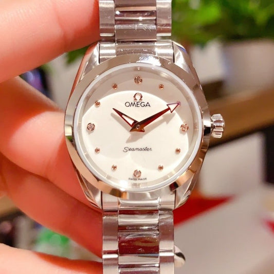 AQUA TERRA 28MM QUARTZ STEEL WHITE DIAL