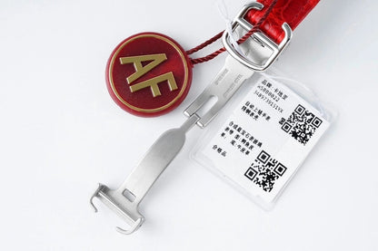 BALLON BLEU 33MM AUTOMATIC RED DIAL LEATHER 2021