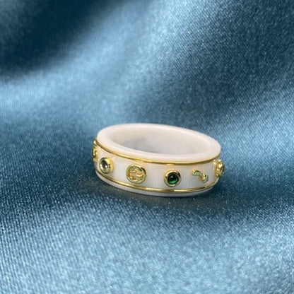 GG ICON RING WITH GEMSTONES
