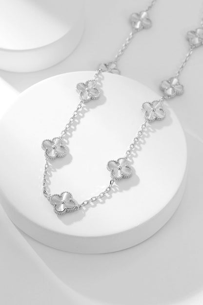CLOVER 20 MOTIF SILVER NECKLACE
