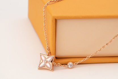 LV STAR PINK MOP 1 DIAMOND PINK GOLD NECKLACE