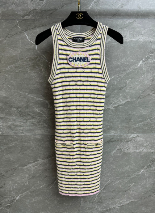 CC 2025 Dress  Pink Yellow mix Black Tencel