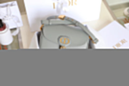 MEDIUM CD BOBBY 22CM DARK GREY CALFSKIN GOLD HARDWARE