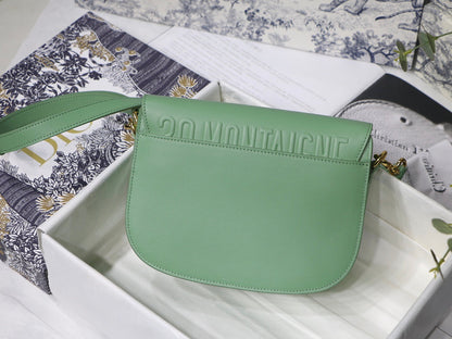 MEDIUM CD BOBBY 22CM BLUE GREEN CALFSKIN GOLD HARDWARE
