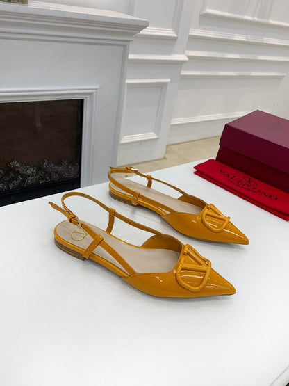 Valentino Slingback Pump 40MM Yellow Patent Leather 239910