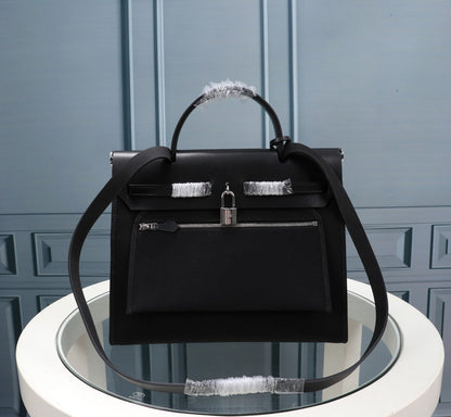 HM HERBAG ZIP 31 BLACK CANVAS