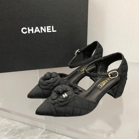 CC 25C 5CM Slingback Flats Black  Fabric 213241