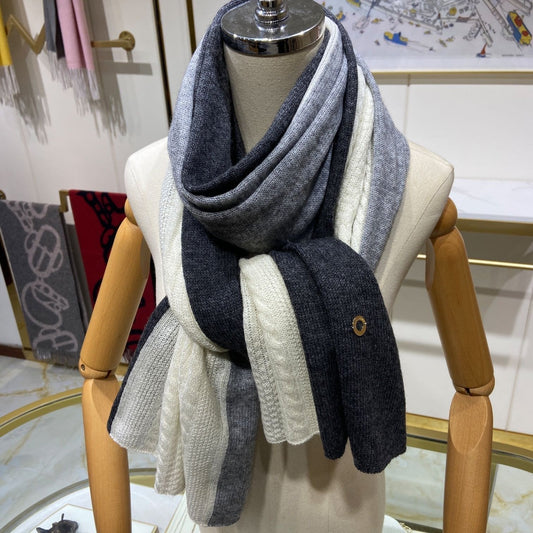 LP Scarf 190 CM In Grey White Mix Black Cashmere  649676