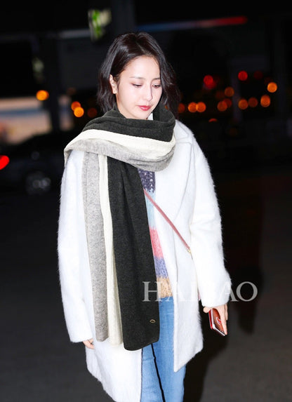 LP Scarf 190 CM In Grey White Mix Black Cashmere  649676