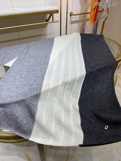 LP Scarf 190 CM In Grey White Mix Black Cashmere  649676