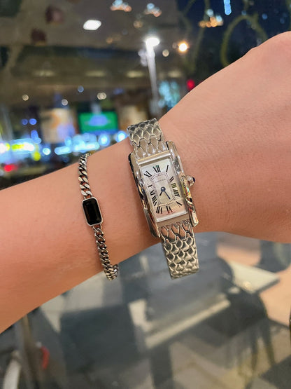 Cartier Tank American 19mm Silver Blue