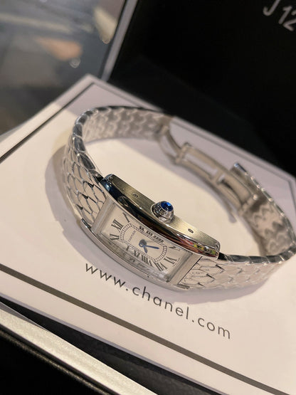 Cartier Tank American 19mm Silver Blue